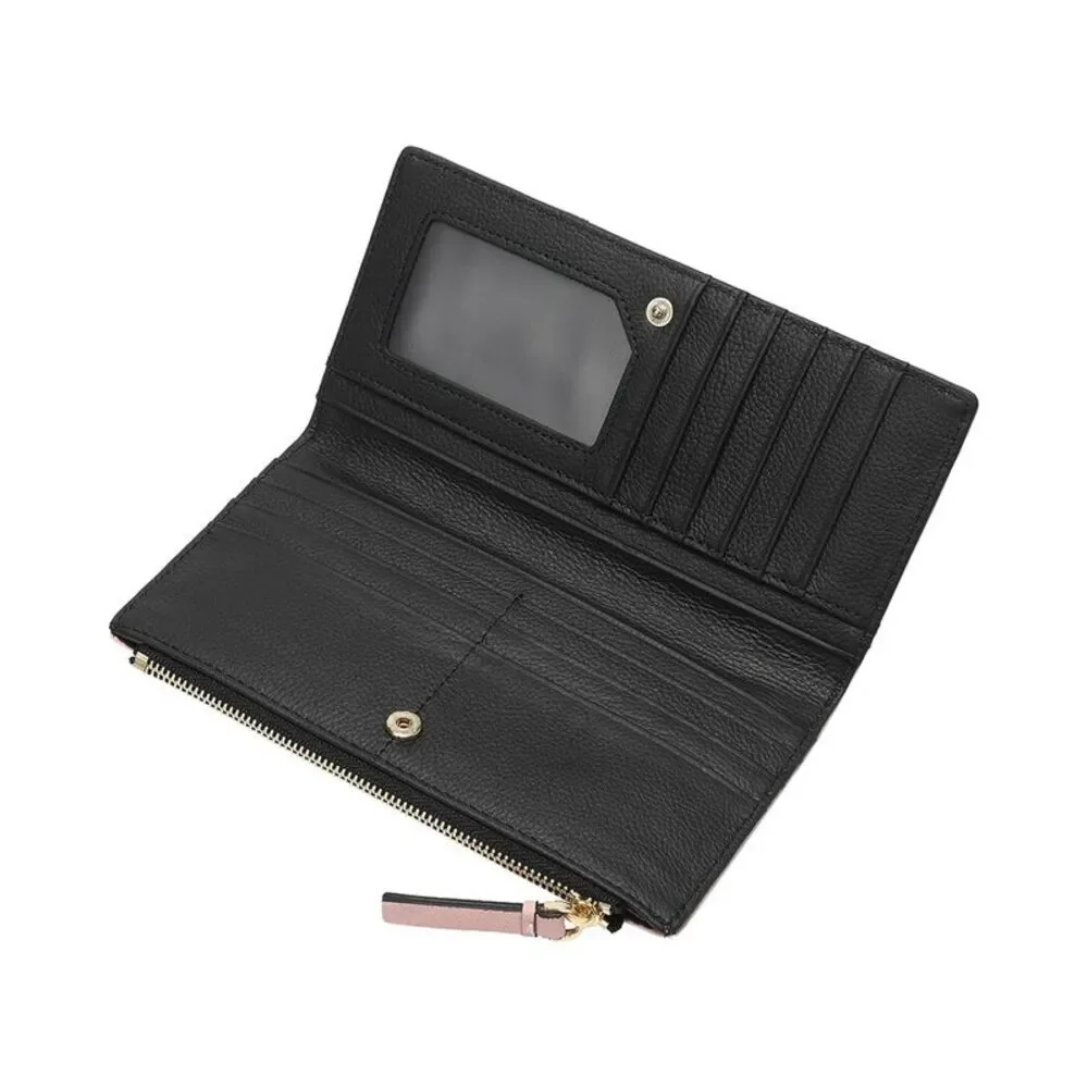 Colorblock Zip Wallet in Pink, Blue & Black